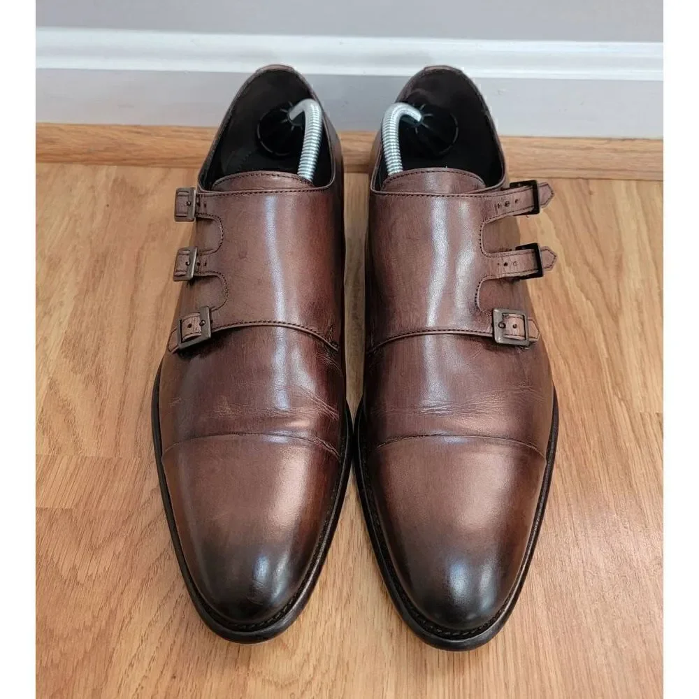 Paul Fredrick Leather Monk Straps  Dress Shoes 10.5